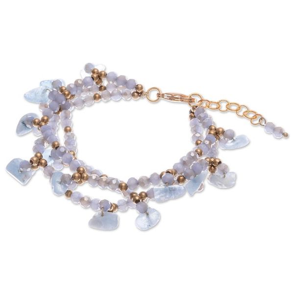 Alternate image for Aquamarine Beaded Bracelet with 14k Gold Accents Wonderful Light Blue