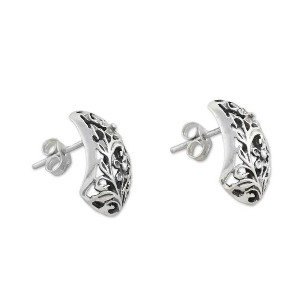 Alternate image for Sterling Silver Floral Drop Earrings from Thailand Floral World