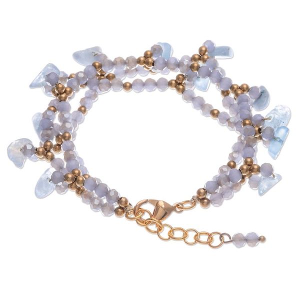 Alternate image for Aquamarine Beaded Bracelet with 14k Gold Accents Wonderful Light Blue