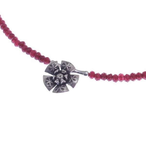 Alternate image for Quartz and Karen Silver Pendant Necklace Color Sense in Red