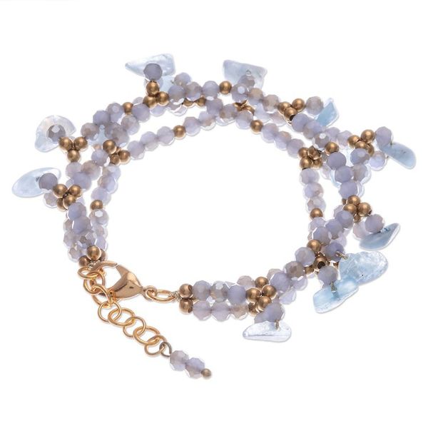 Alternate image for Aquamarine Beaded Bracelet with 14k Gold Accents Wonderful Light Blue