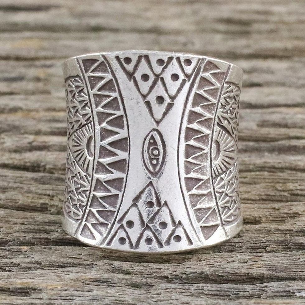 Handcrafted Sterling Silver Wrap Ring from Thailand 'Exotic Thai'