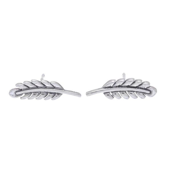 Alternate image for Leafy Sterling Silver Button Earrings from Thailand Adorable Leaves