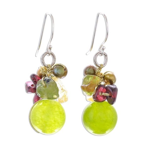 Alternate image for Hand Crafted Beaded Multigem Earrings Freshness