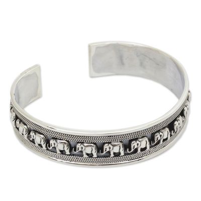 Alternate image for Sterling Silver Elephant Cuff Bracelet Elephant Parade