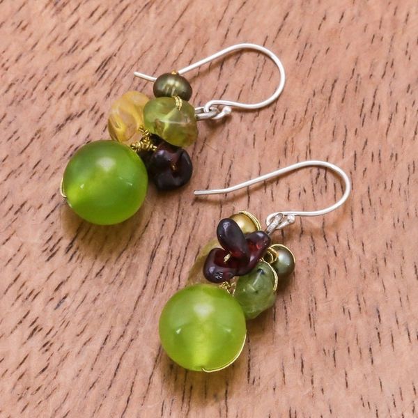 Alternate image for Hand Crafted Beaded Multigem Earrings Freshness