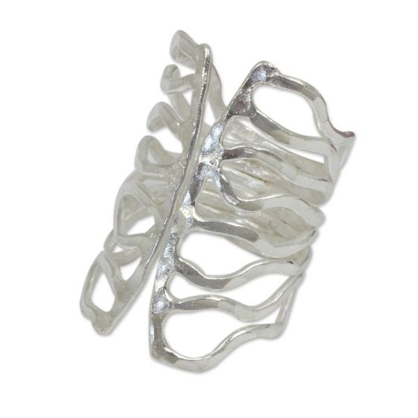Alternate image for Thai Hammered Silver Wrap Ring Monarch