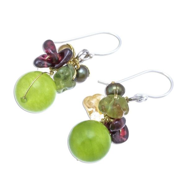 Alternate image for Hand Crafted Beaded Multigem Earrings Freshness