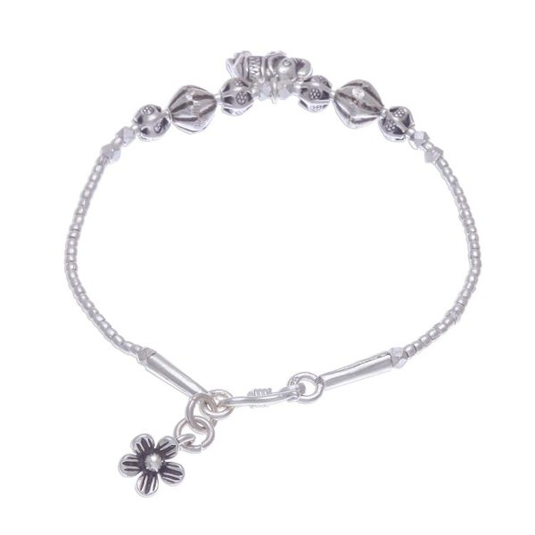 Alternate image for 950 Silver Link Bracelet with Elephant Charm from Thailand Elephant Amulet