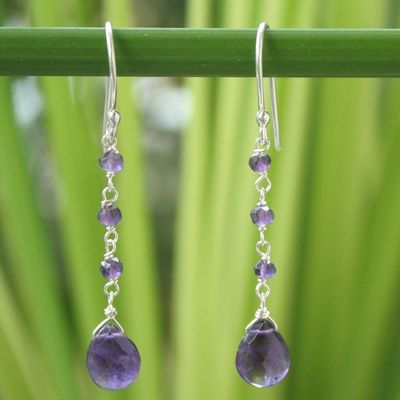 Alternate image for Handmade Amethyst Dangle Earrings Lady