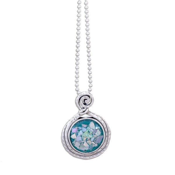 Alternate image for Artisan Crafted Roman Glass Pendant Necklace from Thailand Glittering Moon