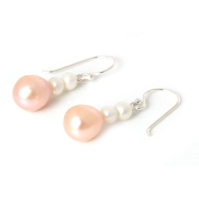 Alternate image for Handcrafted Pearl Earrings Sweet Peach Glamour