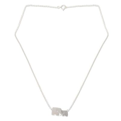 Alternate image for Hand Crafted Silver Elephant Pendant Necklace Family Love