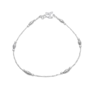 Alternate image for Karen Silver Cross Charm Bracelet Handcrafted in Thailand Undying Faith