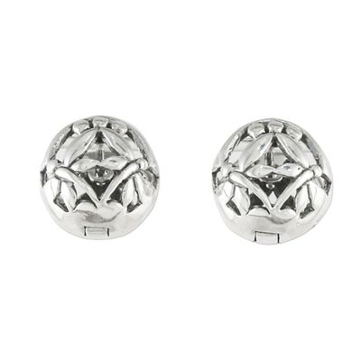 Alternate image for Sterling Silver Dragonfly Hoop Earrings from Thailand Dragonfly Reflection