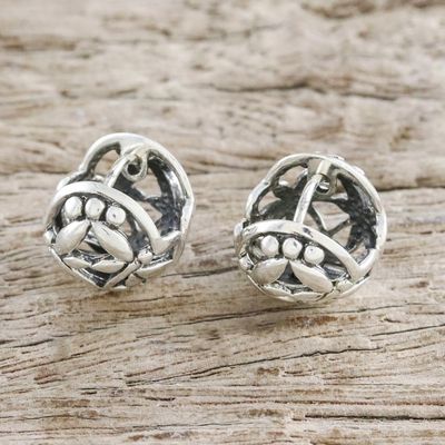 Alternate image for Sterling Silver Dragonfly Hoop Earrings from Thailand Dragonfly Reflection