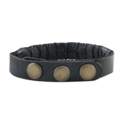 Alternate image for Bohemian Leather and Agate Bead Wristband Bracelet Rock Walk