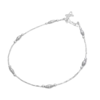 Alternate image for Karen Silver Cross Charm Bracelet Handcrafted in Thailand Undying Faith