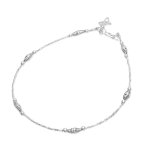 Alternate image for Karen Silver Cross Charm Bracelet Handcrafted in Thailand Undying Faith