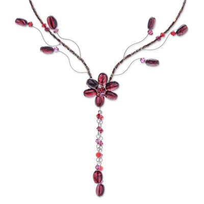 Alternate image for Garnet choker Floral Garnet Tears