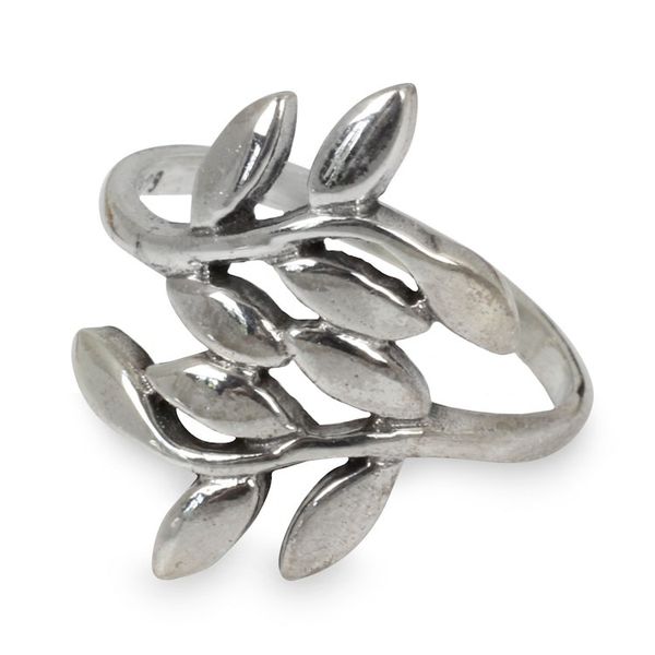 Alternate image for Sterling Silver Wrap Ring Olive Wreath
