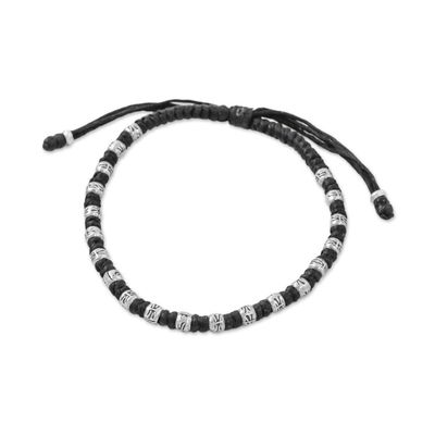 Alternate image for Braided Black Cord Bracelet Handmade in Thailand Enterprise in Black