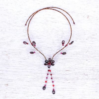 Alternate image for Garnet choker Floral Garnet Tears