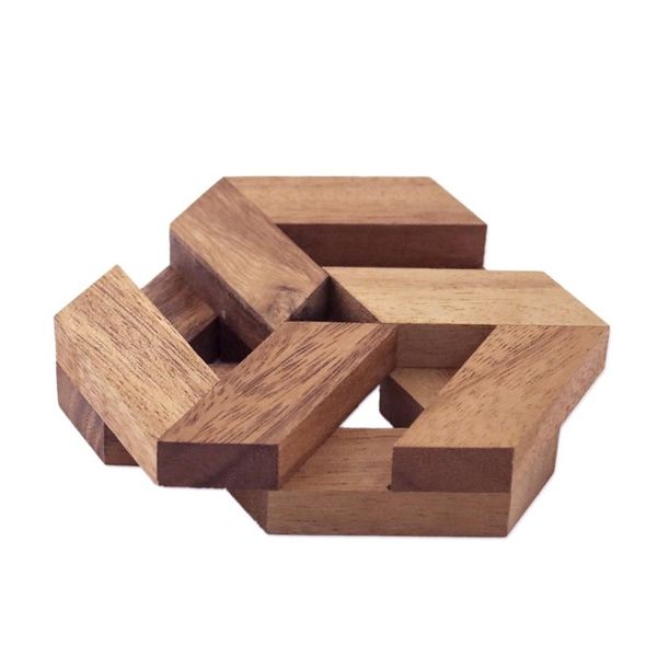 Alternate image for Hexagonal Raintree Wood Puzzle from Thailand Elegant Hexagon