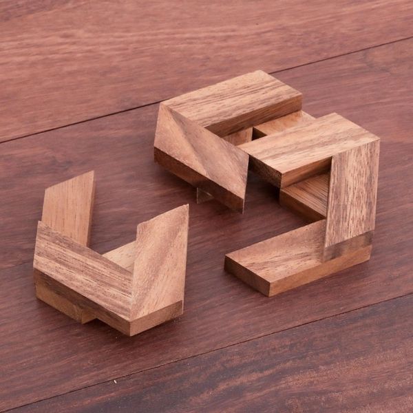 Alternate image for Hexagonal Raintree Wood Puzzle from Thailand Elegant Hexagon