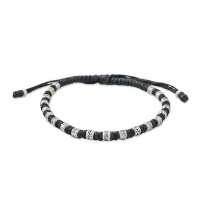 Alternate image for Braided Black Cord Bracelet Handmade in Thailand Enterprise in Black