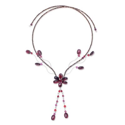 Alternate image for Garnet choker Floral Garnet Tears