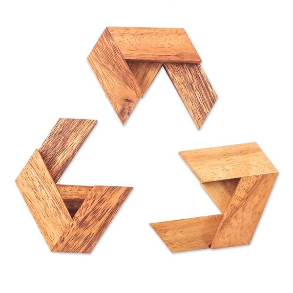 Alternate image for Hexagonal Raintree Wood Puzzle from Thailand Elegant Hexagon