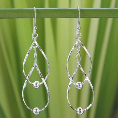 Alternate image for Hand Made Modern Sterling Silver Dangle Earrings Fabulous