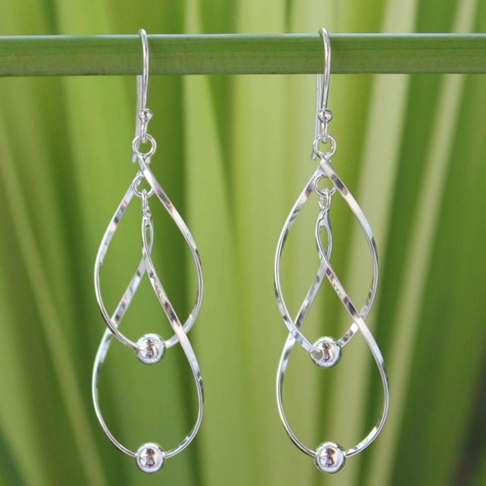 Hand Made Modern Sterling Silver Dangle Earrings 'Fabulous'