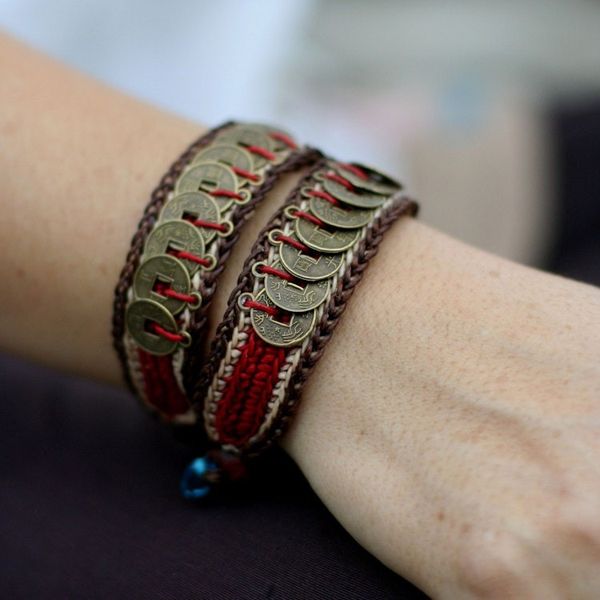 Alternate image for Good Fortune Wristband Bracelets Pair Coins of Passion