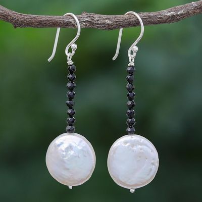 Alternate image for Cultured Pearl and Spinel Dangle Earrings First Breathe