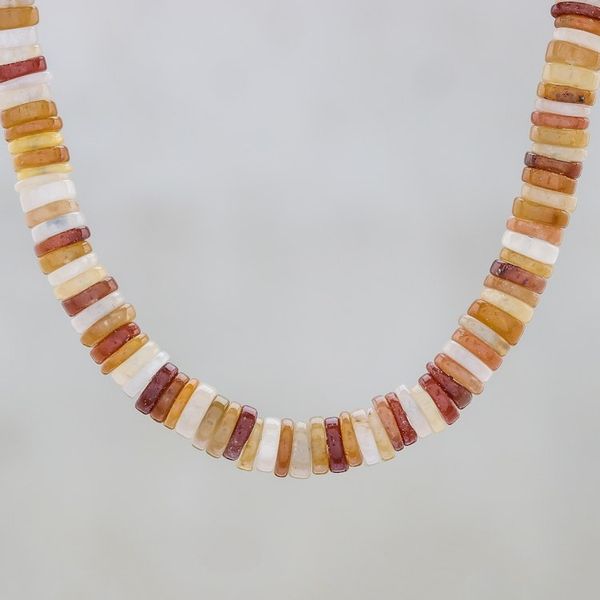 Alternate image for Jade Beaded Necklace in Brown from Thailand Elegant Stones in Brown