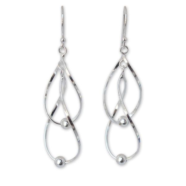 Alternate image for Hand Made Modern Sterling Silver Dangle Earrings Fabulous