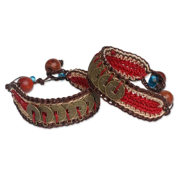 Alternate image for Good Fortune Wristband Bracelets Pair Coins of Passion