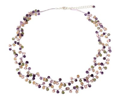 Alternate image for Pearl and Amethyst Beaded Necklace Mystic Passion