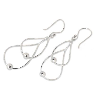 Alternate image for Hand Made Modern Sterling Silver Dangle Earrings Fabulous