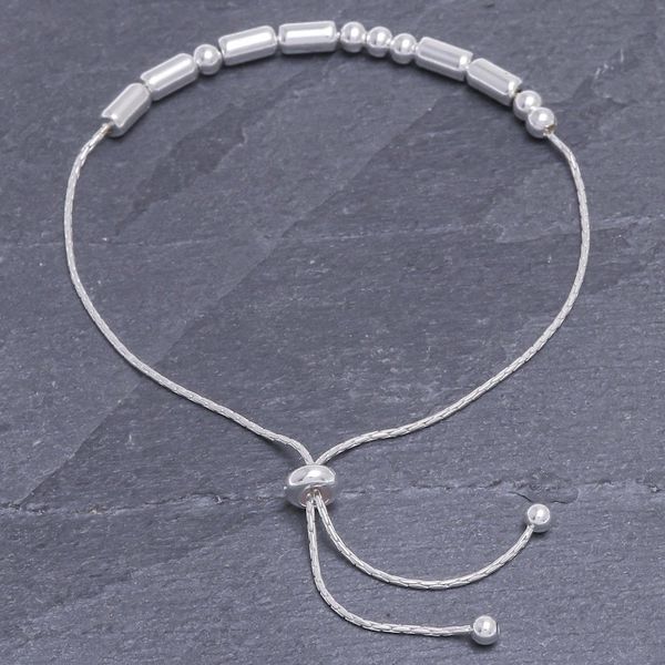 Alternate image for Hand Crafted Sterling Silver Morse Code Beaded Bracelet Message of Unity