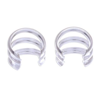 Alternate image for Polished Sterling Silver Ear Cuffs Medium Wave