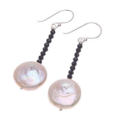 Alternate image for Cultured Pearl and Spinel Dangle Earrings First Breathe