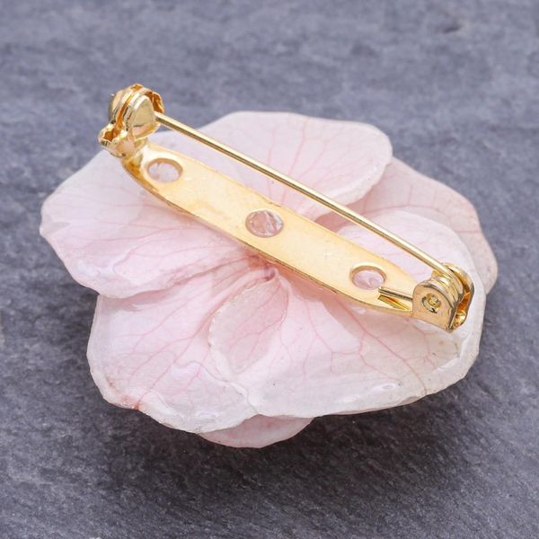 Alternate image for Thai Resin Coated Natural Pink Hydrangea Bloom Brooch Pin Pale Pink Hydrangea