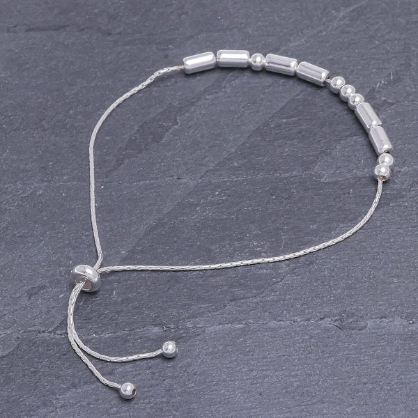Alternate image for Hand Crafted Sterling Silver Morse Code Beaded Bracelet Message of Unity