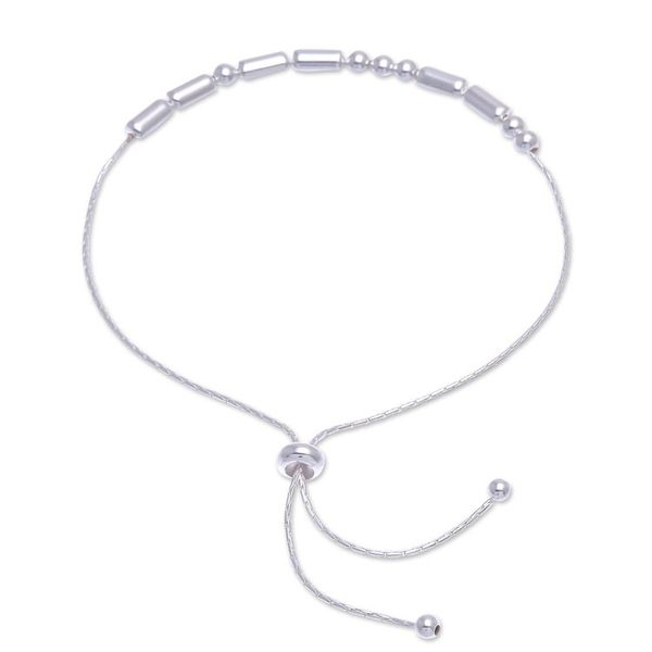 Alternate image for Hand Crafted Sterling Silver Morse Code Beaded Bracelet Message of Unity