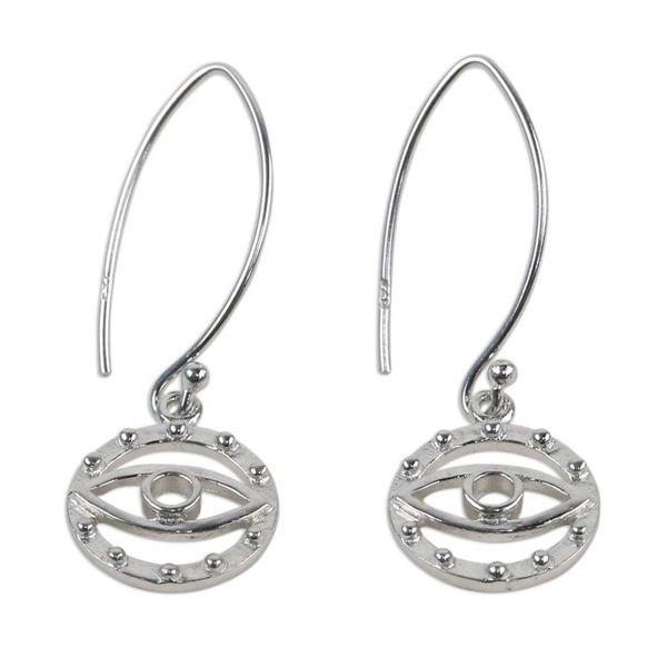 Alternate image for Artisan Crafted Mystical Eyes 925 Sterling Silver Earrings Mesmerizing Eyes
