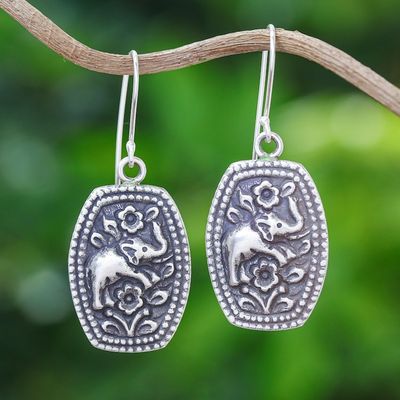 Alternate image for Sterling silver flower earrings Elephant Roses