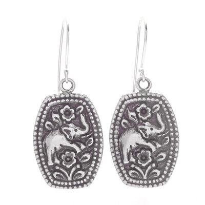 Alternate image for Sterling silver flower earrings Elephant Roses